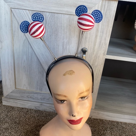 Walt Disney Land Mickey Mouse American Flag Ball Ears Headband USA - Picture 2 of 8